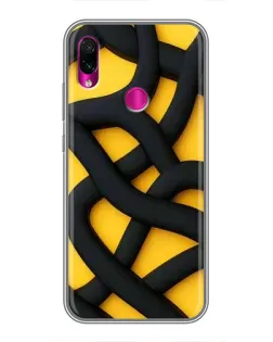 Чохол для Xiaomi Redmi Note 7 з картинкою «Чорне жовте переплетення»