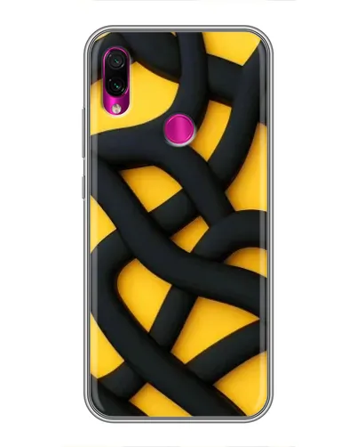 Чохол для Xiaomi Redmi Note 7 з картинкою «Чорне жовте переплетення»