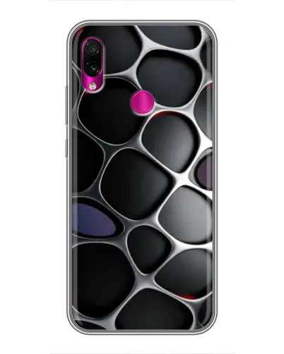 Чохол для Xiaomi Redmi Note 7 з картинкою «Об'ємна темна решітка»