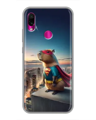 Чехол для Xiaomi Redmi Note 7 с картинкой «Капи-мен супергерой»