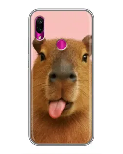 Чехол для Xiaomi Redmi Note 7 с картинкой «Капибара с языком» Чехол для Xiaomi Redmi Note 7 с картинкой «Капибара с языком»