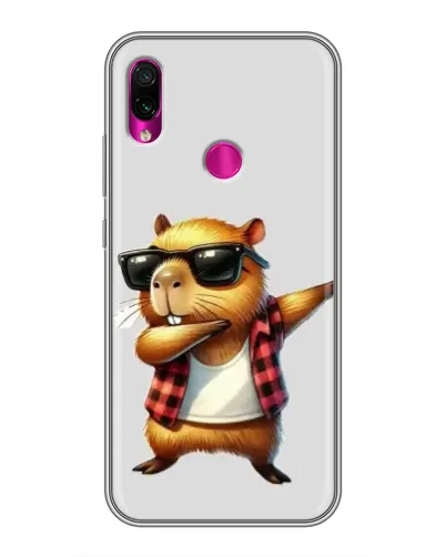 Чехол для Xiaomi Redmi Note 7 с картинкой «Капибара рэпер даб»