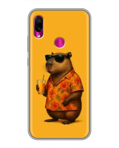 Чехол для Xiaomi Redmi Note 7 с картинкой «Капибара на отдыхе»