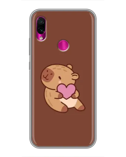 Чехол для Xiaomi Redmi Note 7 с картинкой «Капибара с сердцем»