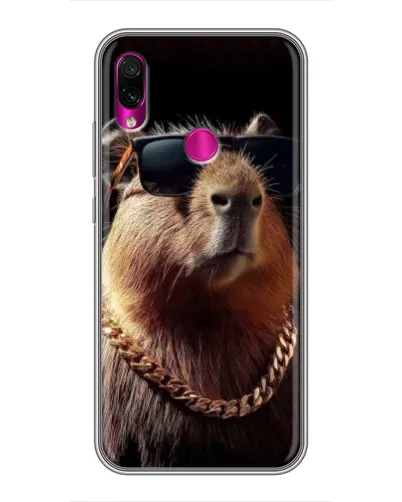 Чехол для Xiaomi Redmi Note 7 с картинкой «Капибара золотая цепь»