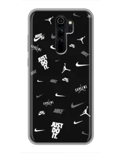 Чехол для Xiaomi Redmi Note 8 Pro с картинкой «Nike Black Pattern»