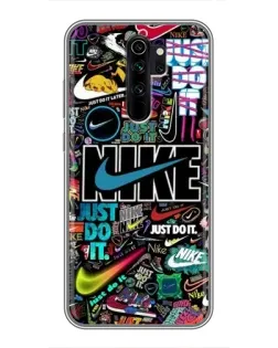 Чехол для Xiaomi Redmi Note 8 Pro с картинкой «Яркий коллаж Nike»