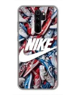Чехол для Xiaomi Redmi Note 8 Pro с картинкой «Коллаж кроссовок Найк»