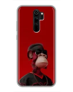 Чехол для Xiaomi Redmi Note 8 Pro с картинкой «Bored Ape в красном» Чехол для Xiaomi Redmi Note 8 Pro с картинкой «Bored Ape в красном»