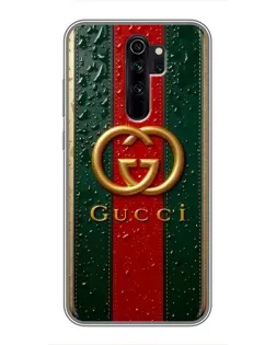 Чехол для Xiaomi Redmi Note 8 Pro с картинкой «Gucci — фирменная полоса и золото» Чехол для Xiaomi Redmi Note 8 Pro с картинкой «Gucci — фирменная полоса и золото»