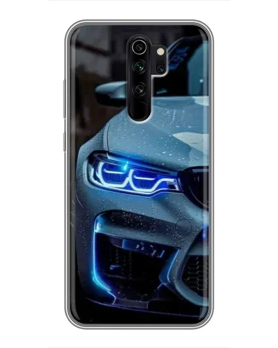 Чехол для Xiaomi Redmi Note 8 Pro с картинкой «Взгляд BMW с синими фарами»