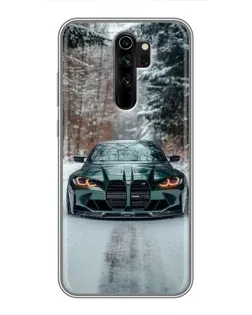 Чохол для Xiaomi Redmi Note 8 Pro з картинкою «BMW у зимовому лісі»