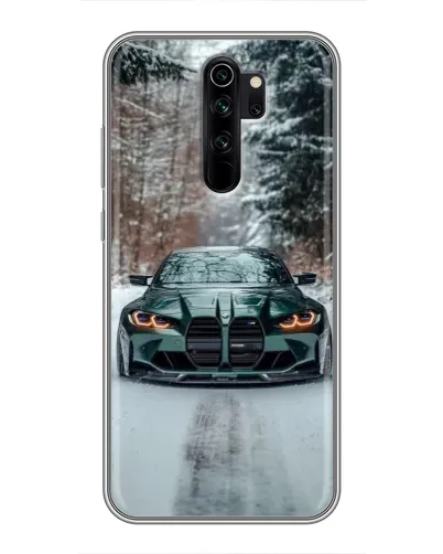 Чехол для Xiaomi Redmi Note 8 Pro с картинкой «BMW в зимнем лесу»