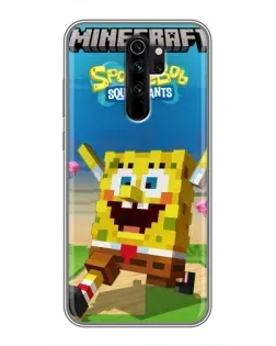 Чохол для Xiaomi Redmi Note 8 Pro з картинкою «Губка Боб Minecraft»