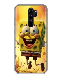 Чехол для Xiaomi Redmi Note 8 Pro с картинкой «Губка Боб прыгает»