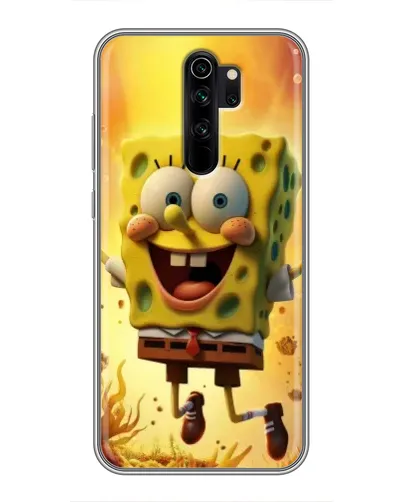 Чехол для Xiaomi Redmi Note 8 Pro с картинкой «Губка Боб прыгает»