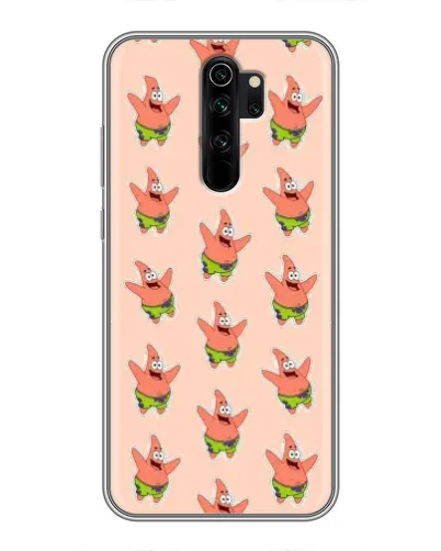 Чехол для Xiaomi Redmi Note 8 Pro с картинкой «Патрик Стар паттерн»