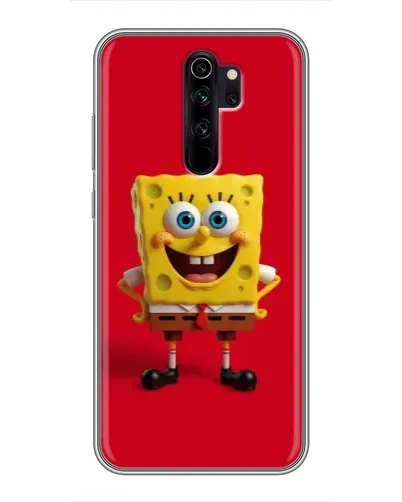 Чехол для Xiaomi Redmi Note 8 Pro с картинкой «Спанч Боб на красном»