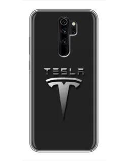 Чехол для Xiaomi Redmi Note 8 Pro с картинкой «Стальной логотип Tesla»