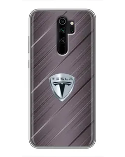 Чехол для Xiaomi Redmi Note 8 Pro с картинкой «Металлическая текстура Tesla»