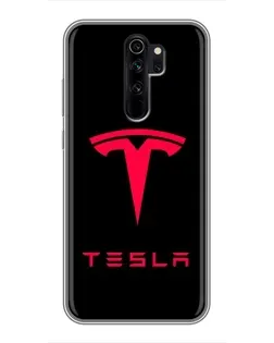 Чехол для Xiaomi Redmi Note 8 Pro с картинкой «Tesla Red Logo»