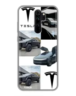 Чехол для Xiaomi Redmi Note 8 Pro с картинкой «Коллаж Cybertruck Tesla»