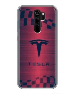 Чехол для Xiaomi Redmi Note 8 Pro с картинкой «Тесла красный карбон»