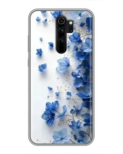 Чехол для Xiaomi Redmi Note 8 Pro с картинкой «Голубой цветочный каскад»