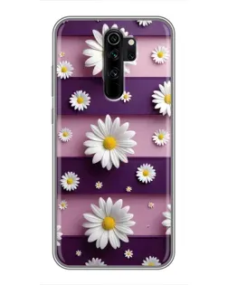 Чехол для Xiaomi Redmi Note 8 Pro с картинкой «Ромашки на фиолетовом»