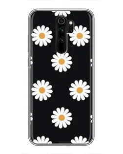 Чехол для Xiaomi Redmi Note 8 Pro с картинкой «Ромашки на черном»