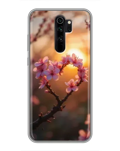 Чехол для Xiaomi Redmi Note 8 Pro с картинкой «Розовый цвет сердце на фоне заката» Чехол для Xiaomi Redmi Note 8 Pro с картинкой «Розовый цвет сердце на фоне заката»