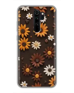 Чехол для Xiaomi Redmi Note 8 Pro с картинкой «Узор из маленьких подсолнухов»