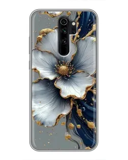 Чехол для Xiaomi Redmi Note 8 Pro с картинкой «Белый цветок и золотой флюид»