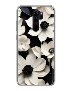 Чехол для Xiaomi Redmi Note 8 Pro с картинкой «Объемные белые цветы»