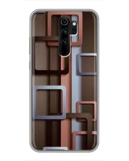Чехол для Xiaomi Redmi Note 8 Pro с картинкой «Коричневые объемные квадраты» Чехол для Xiaomi Redmi Note 8 Pro с картинкой «Коричневые объемные квадраты»