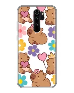 Чехол для Xiaomi Redmi Note 8 Pro с картинкой «Цветочный паттерн капибар» Чехол для Xiaomi Redmi Note 8 Pro с картинкой «Цветочный паттерн капибар»