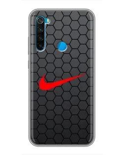 Чехол для Xiaomi Redmi Note 8 с картинкой «Nike — карбоновая сетка»