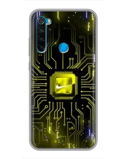 Чехол для Xiaomi Redmi Note 8 с картинкой «Nike — золотая искра»