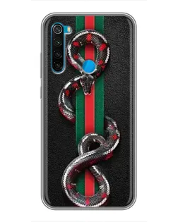 Чехол для Xiaomi Redmi Note 8 с картинкой «Gucci — змея на полосе» Чехол для Xiaomi Redmi Note 8 с картинкой «Gucci — змея на полосе»