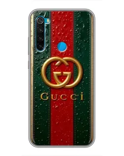 Чехол для Xiaomi Redmi Note 8 с картинкой «Gucci — фирменная полоса и золото» Чехол для Xiaomi Redmi Note 8 с картинкой «Gucci — фирменная полоса и золото»