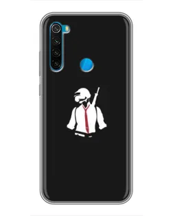 Чехол для Xiaomi Redmi Note 8 с картинкой «PUBG — силуэт воина»