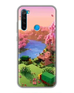 Чохол для Xiaomi Redmi Note 8 з картинкою «Рожеве дерево Minecraft»