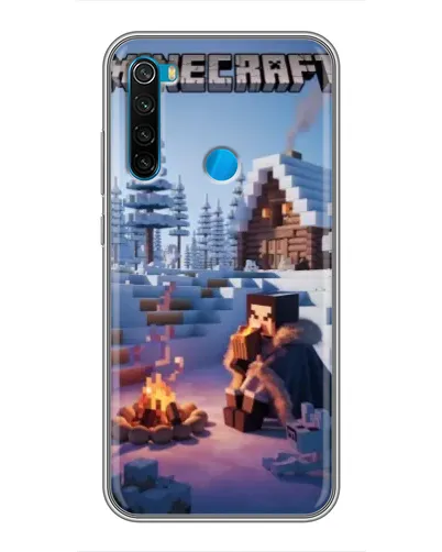Чохол для Xiaomi Redmi Note 8 з картинкою «Зимовий Minecraft»