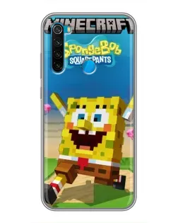 Чохол для Xiaomi Redmi Note 8 з картинкою «Губка Боб Minecraft»