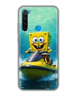Чехол для Xiaomi Redmi Note 8 с картинкой «Спанч Боб на гидроцикле» Чехол для Xiaomi Redmi Note 8 с картинкой «Спанч Боб на гидроцикле»