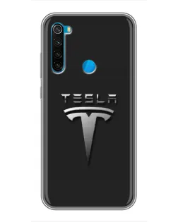 Чохол для Xiaomi Redmi Note 8 з картинкою «Сталевий логотип Tesla»