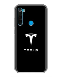 Чохол для Xiaomi Redmi Note 8 з картинкою «Tesla White Logo»