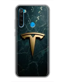 Чохол для Xiaomi Redmi Note 8 з картинкою «Мармурова Tesla Gold»