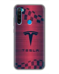 Чохол для Xiaomi Redmi Note 8 з картинкою «Тесла червоний карбон»