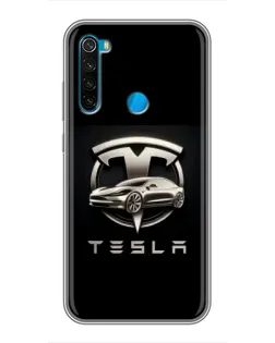 Чохол для Xiaomi Redmi Note 8 з картинкою «Tesla — срібне авто»